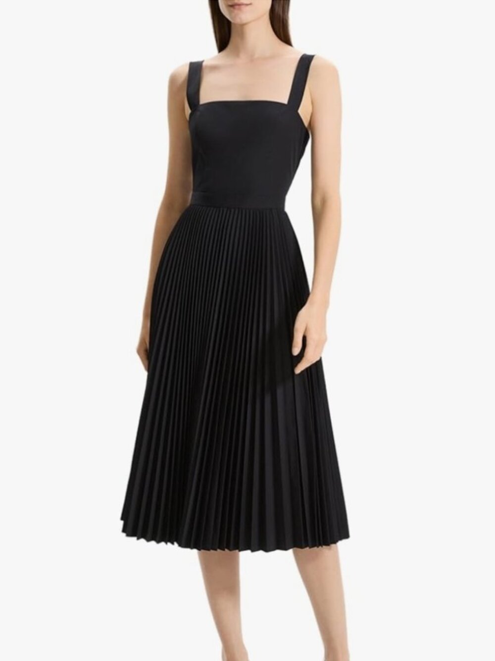 NWT Theory Women's Sleeveless Pleated Volume Dress